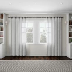 Hastings Home 1" Curtain Rod With Finials - Black