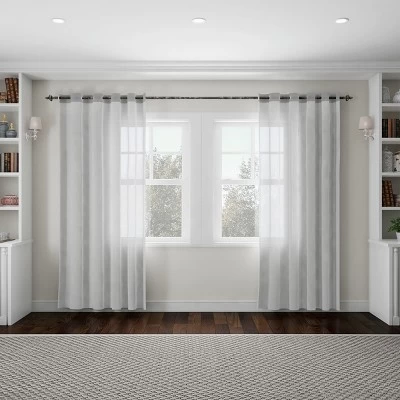 Hastings Home 1" Curtain Rod With Finials - Black 3 Hastings Home 1" Curtain Rod With Finials - Black