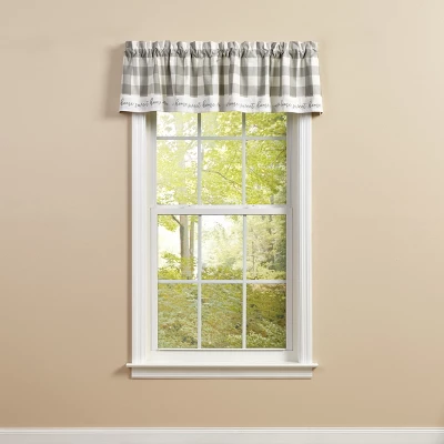 Park Designs Buffalo Check Home Lined Dove Valance 60" X 14" 3 Park Designs Buffalo Check Home Lined Dove Valance 60" X 14"