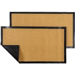 KAF Home Set Of 2 Ribbed Door Mat | 17 X 30 Inches, Durable Indoor Outdoor Entry Way Rug | Perfect For Mud-Rooms, High Traffic Areas, Garages, Storefronts, And Everyday Home Use -Home Decor Store GUEST a05034c3 57bd 4109 ac34 34a2476404cb