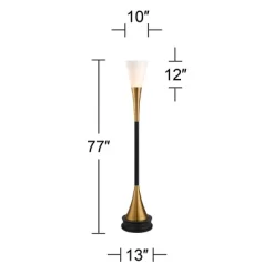 Possini Euro Design Piazza Modern Torchiere Floor Lamp With Riser 77" Tall Black Brass Metal White Glass Shade For Living Room Bedroom Office House 9 Possini Euro Design Piazza Modern Torchiere Floor Lamp With Riser 77" Tall Black Brass Metal White Glass Shade For Living Room Bedroom Office House -Home Decor Store GUEST a0ae2278 a305 459b aa75 df94cc1c6abd