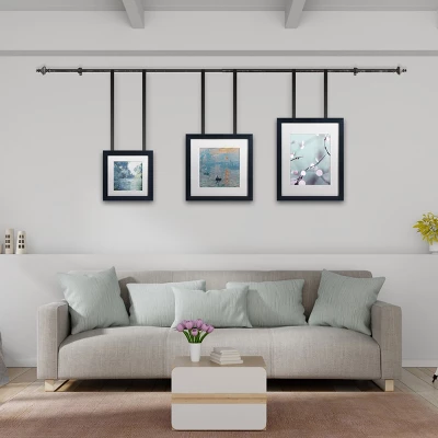 Hastings Home 1" Curtain Rod With Finials - Black 4 Hastings Home 1" Curtain Rod With Finials - Black - Image 2