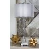 Glass Table Lamp With Drum Shade Silver - Olivia & May