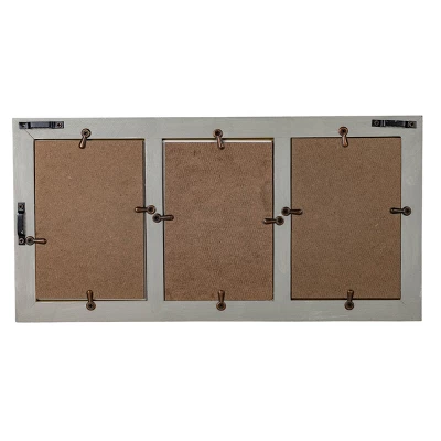 Distressed 4X6 Three Photo Frame Gray Wood, MDF & Glass - Foreside Home & Garden 5 Distressed 4X6 Three Photo Frame Gray Wood, MDF & Glass - Foreside Home & Garden - Image 3