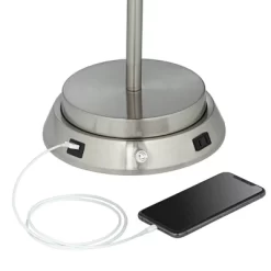 360 Lighting Reiner Modern Accent Table Lamp 23" High Blue Green Glass Nickel With USB And AC Power Outlet In Base Off White Drum Shade For Home Desk 11 360 Lighting Reiner Modern Accent Table Lamp 23" High Blue Green Glass Nickel With USB And AC Power Outlet In Base Off White Drum Shade For Home Desk -Home Decor Store GUEST a4b5abc3 5474 4651 8720 812e273cb860