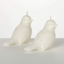 3.5"H Sullivans White Bird Candle - Set Of 2, White -Home Decor Store GUEST a4d355fc 9d27 4d75 b76c 31e1f084b70f