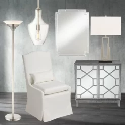 Possini Euro Design Metro Modern Torchiere Floor Lamp 71" Tall Brushed Nickel Frosted White Acrylic Shade For Living Room Reading Bedroom Office House -Home Decor Store GUEST a6a216ed 4fd7 46de 8aea 1d51be68c2ae