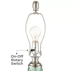 360 Lighting Julia Modern Table Lamp 26 1/2" High Green Glass White Drum Shade For Bedroom Living Room Bedside Nightstand Office Kids Family House -Home Decor Store GUEST a6be20f6 c3b1 45ac a643 ffbda47c5dc4