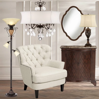 Regency Hill Ludo Rustic Vintage Torchiere Floor Lamp With Side Lights 72" Tall Bronze Crackle Adjustable Alabaster Glass For Living Room Reading Home 10 Regency Hill Ludo Rustic Vintage Torchiere Floor Lamp With Side Lights 72" Tall Bronze Crackle Adjustable Alabaster Glass For Living Room Reading Home - Image 8