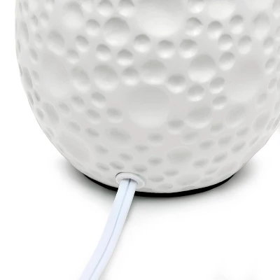 14.17" Traditional Ceramic Texture Thumbprint Tear Drop Table Desk Lamp With Tapered White Shade White - Creekwood Home 7 14.17" Traditional Ceramic Texture Thumbprint Tear Drop Table Desk Lamp With Tapered White Shade White - Creekwood Home - Image 5