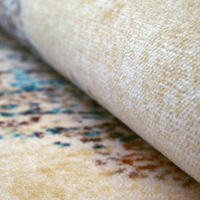 Distressed Medallion Traditional Border Indoor Area Rug Or Runner Rug By Blue Nile Mills 3 Distressed Medallion Traditional Border Indoor Area Rug Or Runner Rug By Blue Nile Mills - Image 2