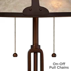 Franklin Iron Works Samuel Industrial Desk Lamp 20" High Rubbed Bronze With USB Charging Port Natural Mica Shade For Bedroom Living Room Bedside Desk -Home Decor Store GUEST ab629bb9 af69 4967 9eff c64bd284bd4a
