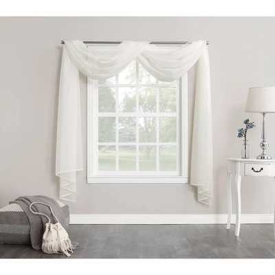 216"x59" Emily Sheer Voile Window Curtain Scarf Eggshell - No. 918 4 216"x59" Emily Sheer Voile Window Curtain Scarf Eggshell - No. 918 - Image 2