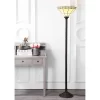 68.57" Moore Tiffany Style Torchiere Floor Lamp (Includes LED Light Bulb) Bronze - JONATHAN Y