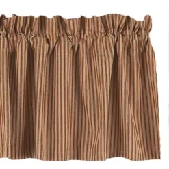 Home Collections By Raghu York Ticking Red Valance, 72x15.5