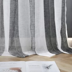 Trinity Semi Sheer Curtains Room Decorative Vertical Stripe Voile Grommet Faux Linen Textured Window Drapes, 2 Panels 12 Trinity Semi Sheer Curtains Room Decorative Vertical Stripe Voile Grommet Faux Linen Textured Window Drapes, 2 Panels -Home Decor Store GUEST b33ae82c 4bfc 4388 a9b8 251d698cca6f