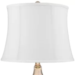 360 Lighting Castine Modern Accent Table Lamps 22" High Set Of 2 Mercury Glass With USB Charging Port White Softback Shade For Living Room House Desk -Home Decor Store GUEST b43e3492 1991 4ac4 9780 6838904e5fd9