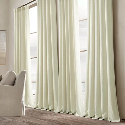 Home Boutique Belgian Flax Prewashed Linen Rich Cotton Blend Window Curtain Panel Single Ivory 50x96 3 Home Boutique Belgian Flax Prewashed Linen Rich Cotton Blend Window Curtain Panel Single Ivory 50x96