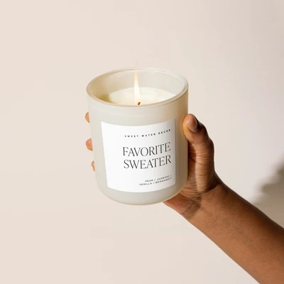 Sweet Water Decor Favorite Sweater 15oz Tan Matte Jar Soy Candle 3 Sweet Water Decor Favorite Sweater 15oz Tan Matte Jar Soy Candle