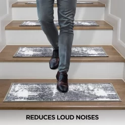 World Rug Gallery Distressed Contemporary Bohemian Non-Slip Stair Treads -Home Decor Store GUEST b7feab11 621c 461a b30f 8a11e9c87a8d