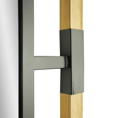 15.5" X 27.5" Metal/Wooden Decorative Wall Mirror Black- Head West 5 15.5" X 27.5" Metal/Wooden Decorative Wall Mirror Black- Head West - Image 3