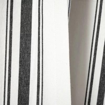2pk 42"x84" Light Filtering Farmhouse Striped Yarn Dyed Curtain Panels Black - Lush Décor 6 2pk 42"x84" Light Filtering Farmhouse Striped Yarn Dyed Curtain Panels Black - Lush Décor - Image 4