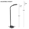 Adjustable Floor Lamp - Full Spectrum Natural Sunlight LED Lamp And Bendable Neck - Dimmable Light For Living Room And Bedroom By Lavish Home (Black)