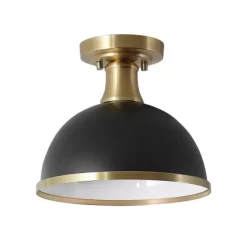 1-Light Beckett Semi-Flush Mount Pendant Brass/Matte Black - Globe Electric