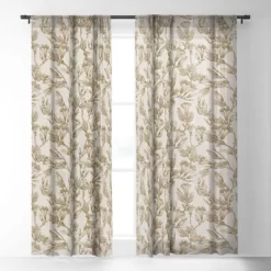 Holli Zollinger Greenwood Linen Single Panel Sheer Window Curtain - Deny Designs