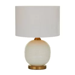 19" X 13" Modern Glass Table Lamp White - Olivia & May