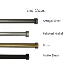 Linen Avenue End Cap Single And Double Window Curtain Rod Set