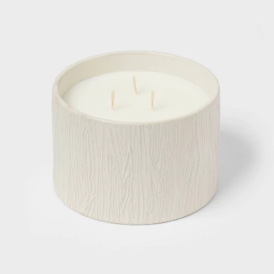 Textured Straight Side Ceramic Vanilla Pumpkin Candle White - Threshold™ 5 Textured Straight Side Ceramic Vanilla Pumpkin Candle White - Threshold™ - Image 3