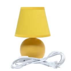 8.66" Petite Ceramic Orb Base Bedside Table Desk Lamp With Matching Tapered Drum Fabric Shade Yellow - Creekwood Home 15 8.66" Petite Ceramic Orb Base Bedside Table Desk Lamp With Matching Tapered Drum Fabric Shade Yellow - Creekwood Home -Home Decor Store GUEST cad1a9a0 135f 44cf 8ac9 e949b5129959