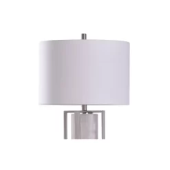 Abyaz Open Square Framed Marble Table Lamp With Drum Shade White - StyleCraft