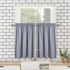 Soft Seersucker Microfiber Short Kitchen Tier Curtains With Bubble Texture
