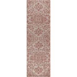 Estrella Bohemian Inspired Medallion Textured Weave Indoor/Outdoor Area Rug - JONATHAN Y