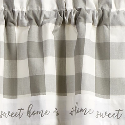 Park Designs Buffalo Check Home Lined Dove Valance 60" X 14" 4 Park Designs Buffalo Check Home Lined Dove Valance 60" X 14" - Image 2