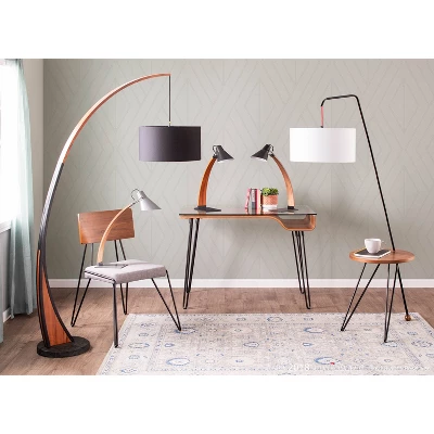 70" Stork Floor Lamp White/Walnut - LumiSource 7 70" Stork Floor Lamp White/Walnut - LumiSource - Image 5