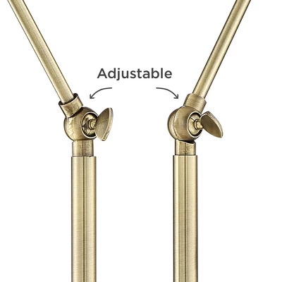 Possini Euro Design Sentry Modern Mid Century Desk Lamp 23" High Black Brass With USB Charging Port LED Adjustable Cone Shade For Bedroom Living Room 5 Possini Euro Design Sentry Modern Mid Century Desk Lamp 23" High Black Brass With USB Charging Port LED Adjustable Cone Shade For Bedroom Living Room - Image 3