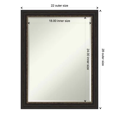 Amanti Art Accent Bronze Narrow Petite Bevel Bathroom Wall Mirror 27.5 X 21.5 In. 5 Amanti Art Accent Bronze Narrow Petite Bevel Bathroom Wall Mirror 27.5 X 21.5 In. - Image 3