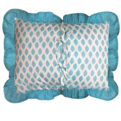 Bacati - Sophia Paisley Aqua/Coral Throw Pillow 3 Bacati - Sophia Paisley Aqua/Coral Throw Pillow
