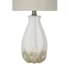 19" Textured Ceramic Accent Table Lamp With Linen Shade (Includes LED Light Bulb) White - Cresswell Lighting -Home Decor Store GUEST d86cfb67 bbda 4619 a253 8710c01e7b21
