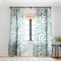 Heather Dutton Flowing Leaves Seafoam Single Panel Sheer Window Curtain - Deny Designs -Home Decor Store GUEST d9c6391a 6282 4f74 8d16 841e26f5315d