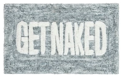 Kate Aurora Dorm Basics “Get Naked" Aqua Blue Typography Soft Tufted Oversized Bath Rug - 20” X 32” 3 Kate Aurora Dorm Basics “Get Naked" Aqua Blue Typography Soft Tufted Oversized Bath Rug - 20” X 32”
