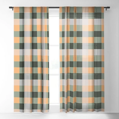 Miho Retro Color Illusion Single Panel Sheer Window Curtain - Deny Designs 3 Miho Retro Color Illusion Single Panel Sheer Window Curtain - Deny Designs