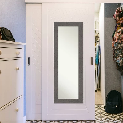 20" X 54" Non-Beveled Rustic Plank Gray Full Length On The Door Mirror - Amanti Art 7 20" X 54" Non-Beveled Rustic Plank Gray Full Length On The Door Mirror - Amanti Art - Image 5