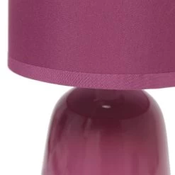 10.04" Traditional Ceramic Thimble Base Bedside Table Desk Lamp With Matching Fabric Shade Mauve - Simple Designs -Home Decor Store GUEST dcfef43b 8976 4f1f 84fd 690dbfe13e59