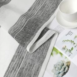 Trinity Semi Sheer Curtains Room Decorative Vertical Stripe Voile Grommet Faux Linen Textured Window Drapes, 2 Panels 10 Trinity Semi Sheer Curtains Room Decorative Vertical Stripe Voile Grommet Faux Linen Textured Window Drapes, 2 Panels -Home Decor Store GUEST e0437605 0880 4df6 9bc3 ad44f92eef45