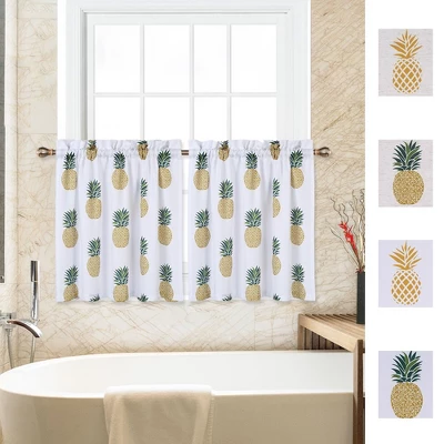 Trinity Pineapple Tier Curtains 24 Inches Length For Kitchen Bathroom Window 8 Trinity Pineapple Tier Curtains 24 Inches Length For Kitchen Bathroom Window - Image 6