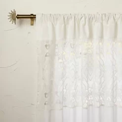 1pc Sheer Banded Geo Macrame Window Curtain Panel White - Opalhouse™ Designed With Jungalow™ -Home Decor Store GUEST e45ca8b5 c8fb 4bcd 9418 e1344d66992c